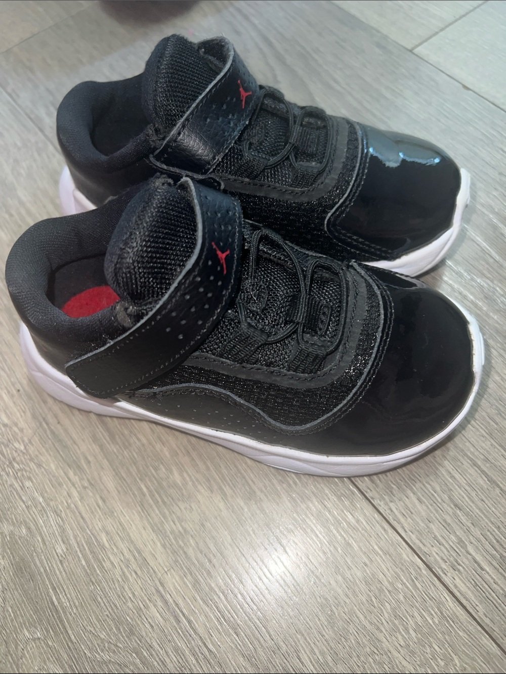 Jordan Kids Black and Red Sneakers